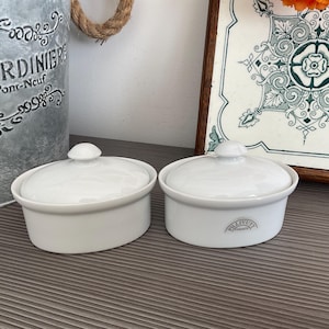 2 PILLIVUYT Small Tureen, Individual Butter/Pate/Casserole Dishes, French Oven to Table