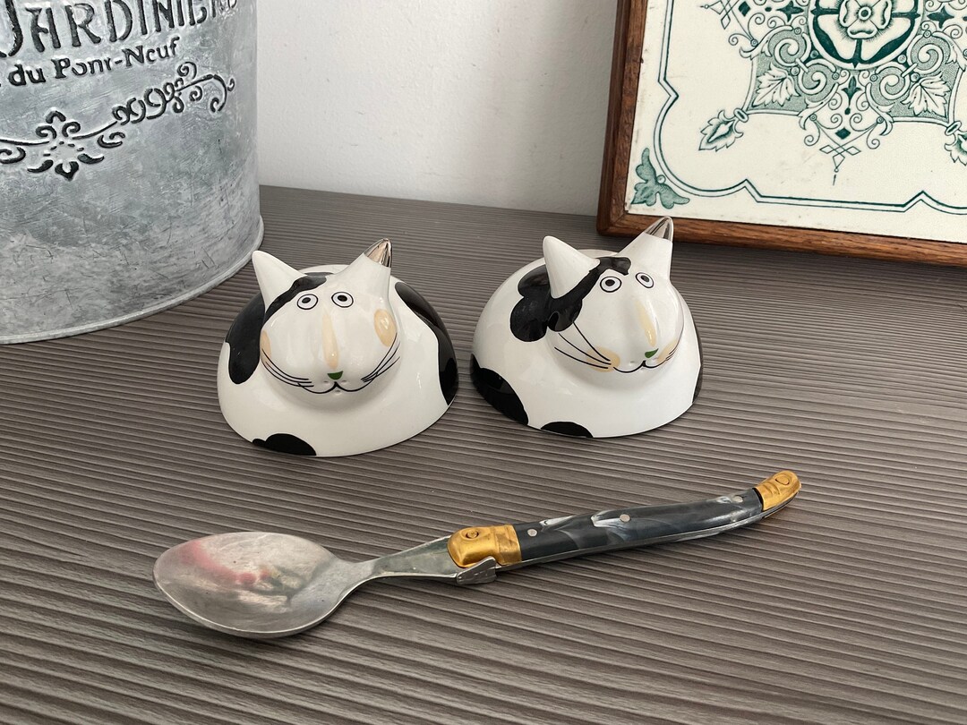 Vintage Villeroy & Boch Cat Cruet Set, Novelty Salt and Pepper Shakers