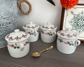 ヘレンド　アポニーグリーン いちご蓋付きポット ミルクピッチャークリーマー 6x Pots de Creme - 蓋付きホットチョコレートポット - HEREND