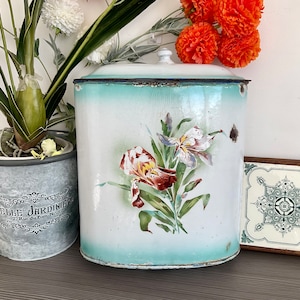 Wonderful French Enamel Water Fountain, Lavabo, Garden/Washroom Feature, Wall Planter
