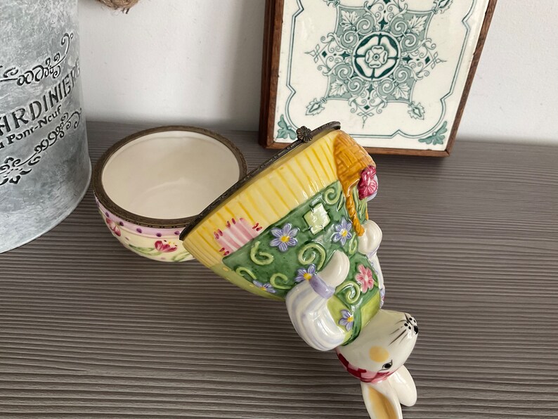 Vintage Villeroy & Boch Large Porcelain Rabbit Trinket Box Etsy