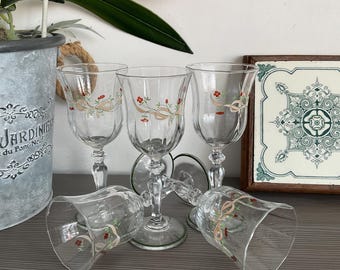 Vintage Eternal Beau Wine Glasses - Johnson Brothers Set of 5