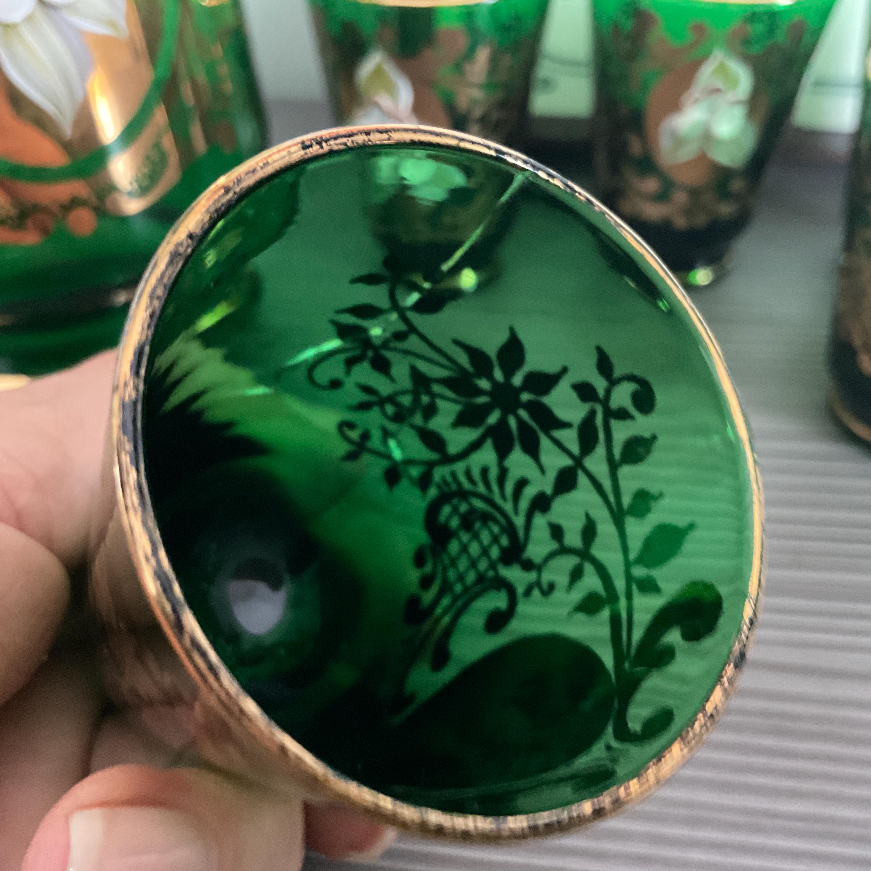 ヴィンテージ ムラーノまたはボヘミアン ガラス デカンタセット