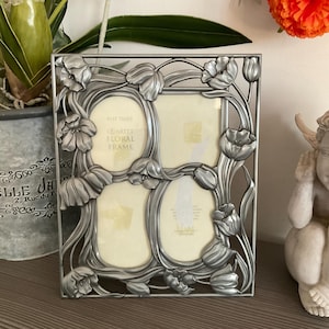 PAST TIMES Art Nouveau Style Quartet Photo Frame, Sixtrees, Freestanding