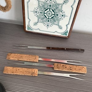 Tenedores para fondue Le Creuset, cubiertos retro, 4 tenedores