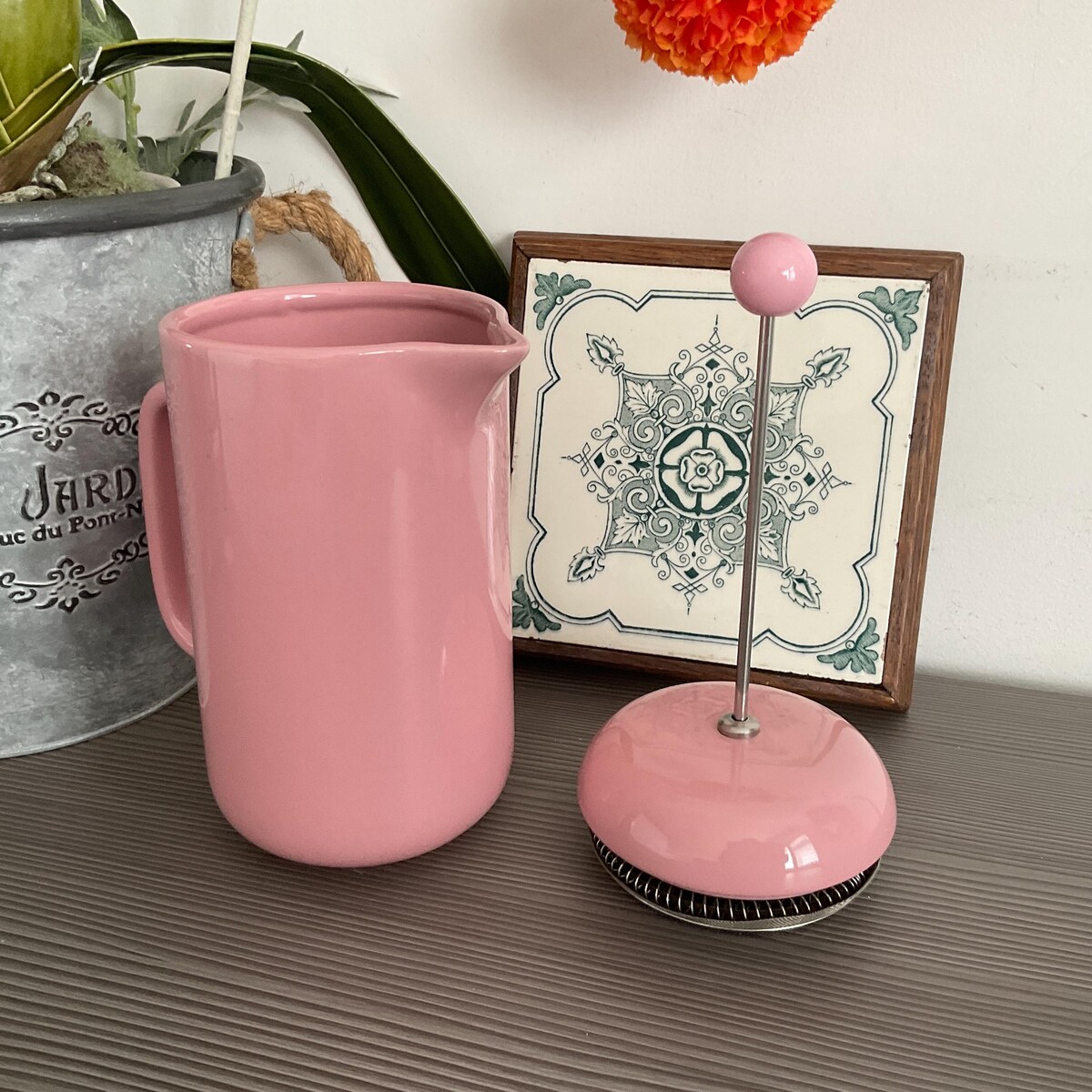 Pink Ceramic Coffee Press, Cafetière, Kitchenware - Etsy