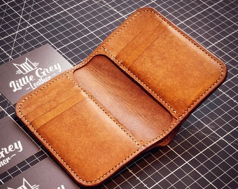 Hand Sewn Dark Brown Badalassi Carlo Italian Leather Bifold Wallet
