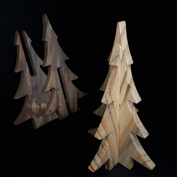 Décoration d'arbre de Noël, grande, paquet plat, bois
