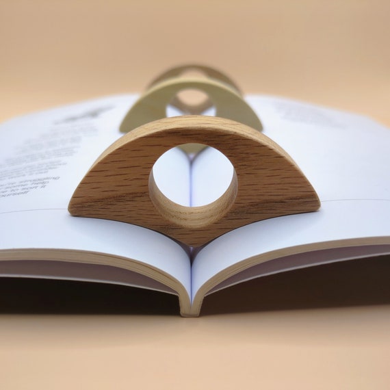 Thumb Page Holder, Page Spreader, Book Holder, Recycled Wood