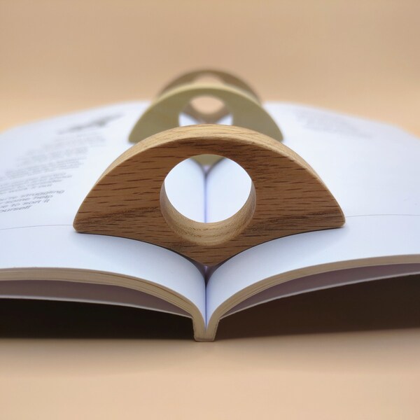 thumbnail interactive-video image 1 of Bookie The Book Holder Wood Thumb Book Page Holder Book Accessory 1 of 14