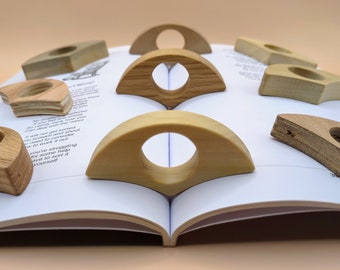 Porte-page De Livre Naturel Moyen - Porte-page - Porte-page Inhabituel - En Bois De Noyer - Accessoire De Lecture - Cadeau Pour Les Amateurs De Livres, Les Rats De Lecture Et Les