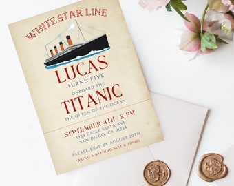Titanic Theme Birthday Invitation | Customizable | Printable
