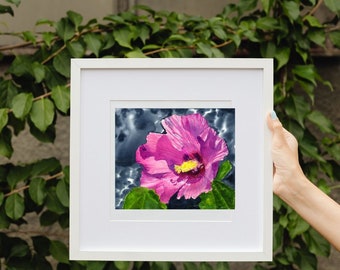 Tropical Flower, Hibiscus Wall Art, Purple Hibiscus Print,  Watercolor Hibiscus Painting, Hibiscus Printable,  Flower Art Print