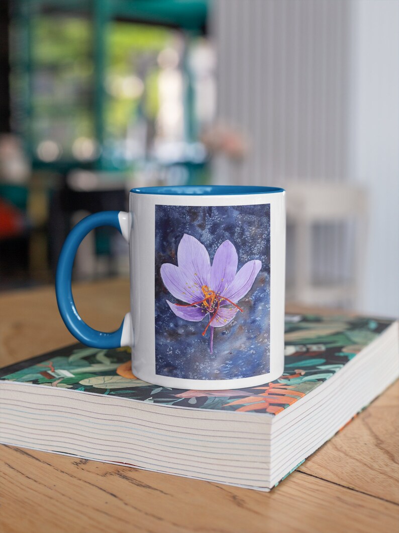 Purple Crocus, Watercolor Crocus Flowers, Kashmir Saffron, Botanical Himalayan Flower, Digital Download, Wall Art, Home Decor image 5