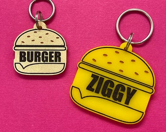 Custom Personalised Burger Pet Tag