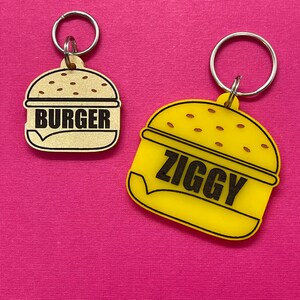 Custom Personalised Burger Pet Tag