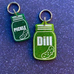 Custom Personalised Glitter Pickle Jar Pet Tag