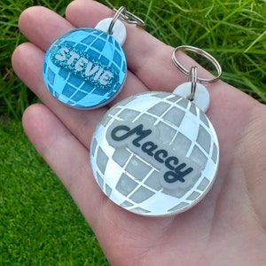 Custom Personalised Disco Ball Pet Tag