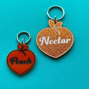 Custom Personalised Peach Pet Tag