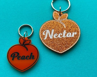 Custom Personalised Peach Pet Tag
