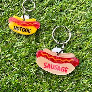 Custom Personalised Hotdog Pet Tag