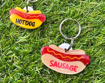 Custom Personalised Hotdog Pet Tag