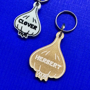 Custom Personalised Garlic Pet Tag