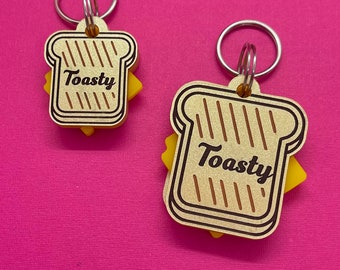 Custom Personalised Cheese Toasty Pet Tag