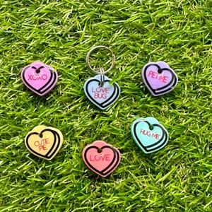 Candy Heart Pet Collar Tag Charm
