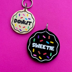 Custom Personalised Donut Pet Tag