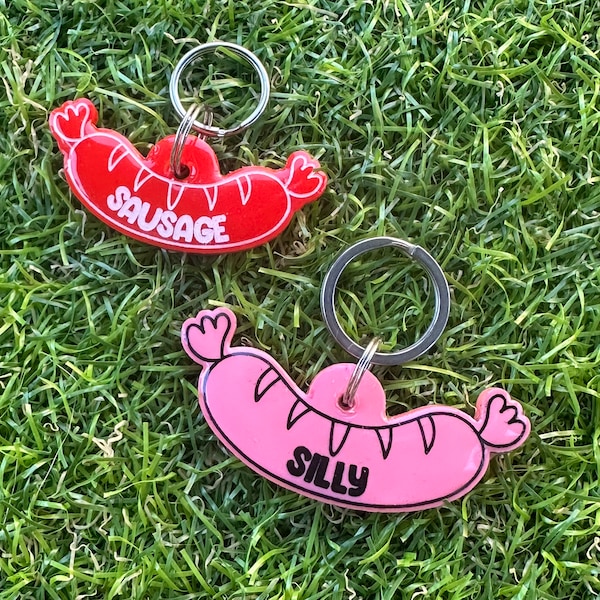 Custom Personalised Sausage Pet Tag