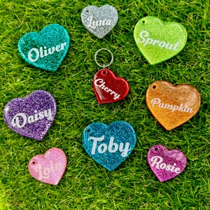 Custom Personalised Love Heart Pet Tag