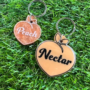 Custom Personalised Peach Pet Tag