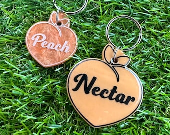 Custom Personalised Peach Pet Tag