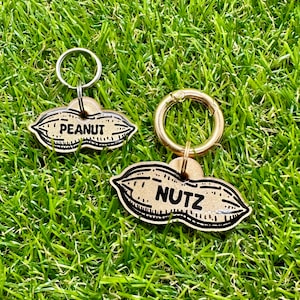 Custom Personalised Peanut Pet Tag