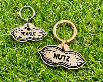 Custom Personalised Peanut Pet Tag