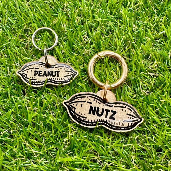 Peanut shaped dog tag discount