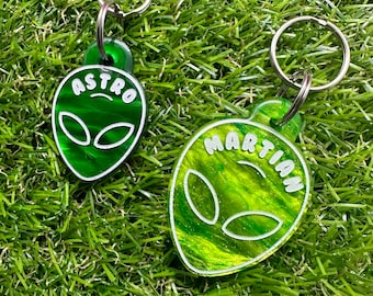 Custom Personalised Alien Pet Tag