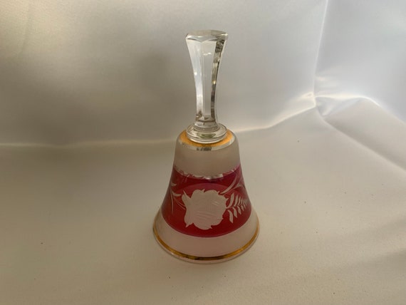 Cranberry Bell Crystal Bell Bohemian Crystal Bell