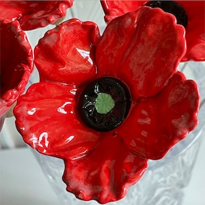 Large Poppy, Flanders Poppy Flower, Red Flower, Springtime, Remembrance Day, Anzac, Memorial, Everlasting Flower, Ceramic Flower, wall art
