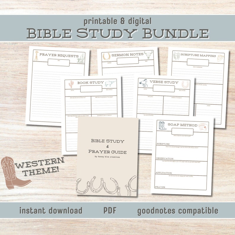Bible Study Bundle Digital Bible Study Guide Printable Bible Notes ...