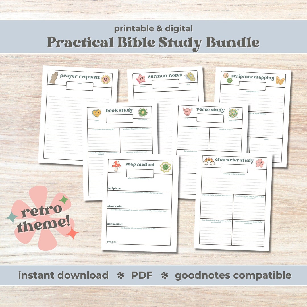 Bible Study Sheets Digital Bible Study Guide Printable Bible Study ...