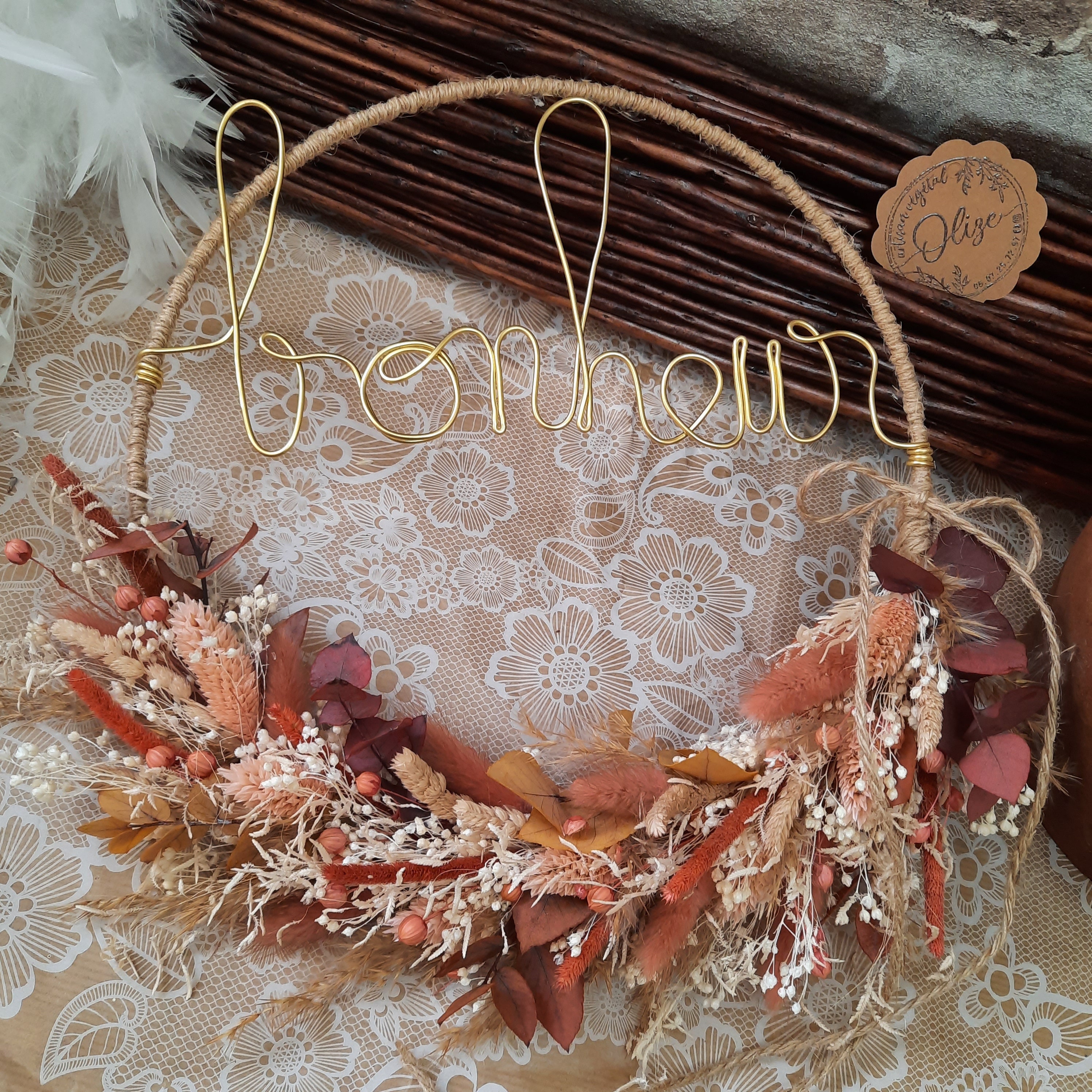 Couronne Personnalisable en Fleurs Séchées