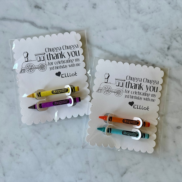 Train Birthday Party Favor with Crayons