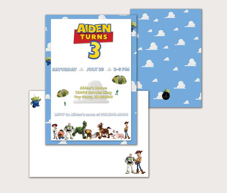 Toy Story Birthday Invitation Etsy