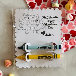 Bluey Coloring Valentines With Crayons - Etsy