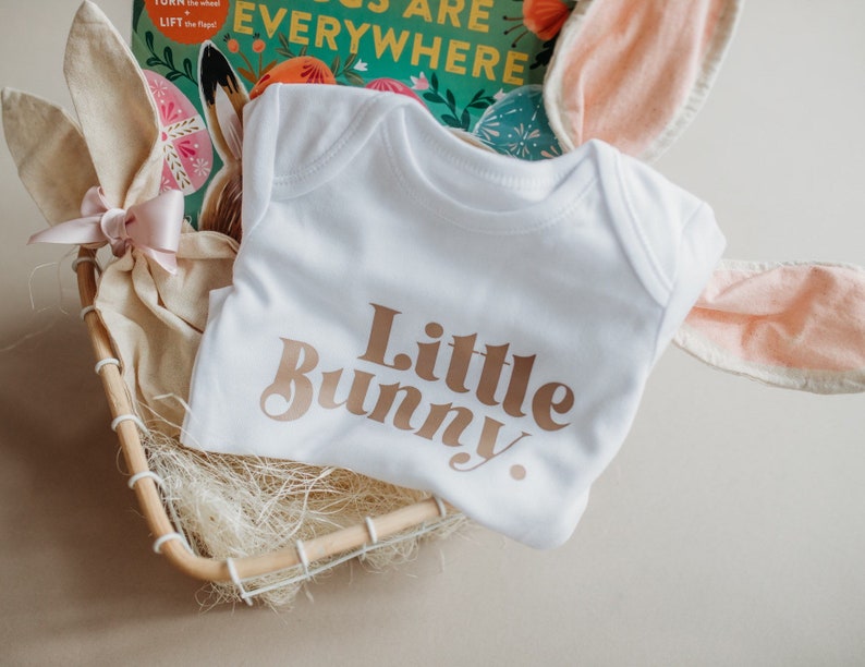 Little Bunny Baby Easter Sleepsuit Babies First Easter Babygrow, Vest For Boy, For Girl, Newborn My 1st Easter E02B image 4