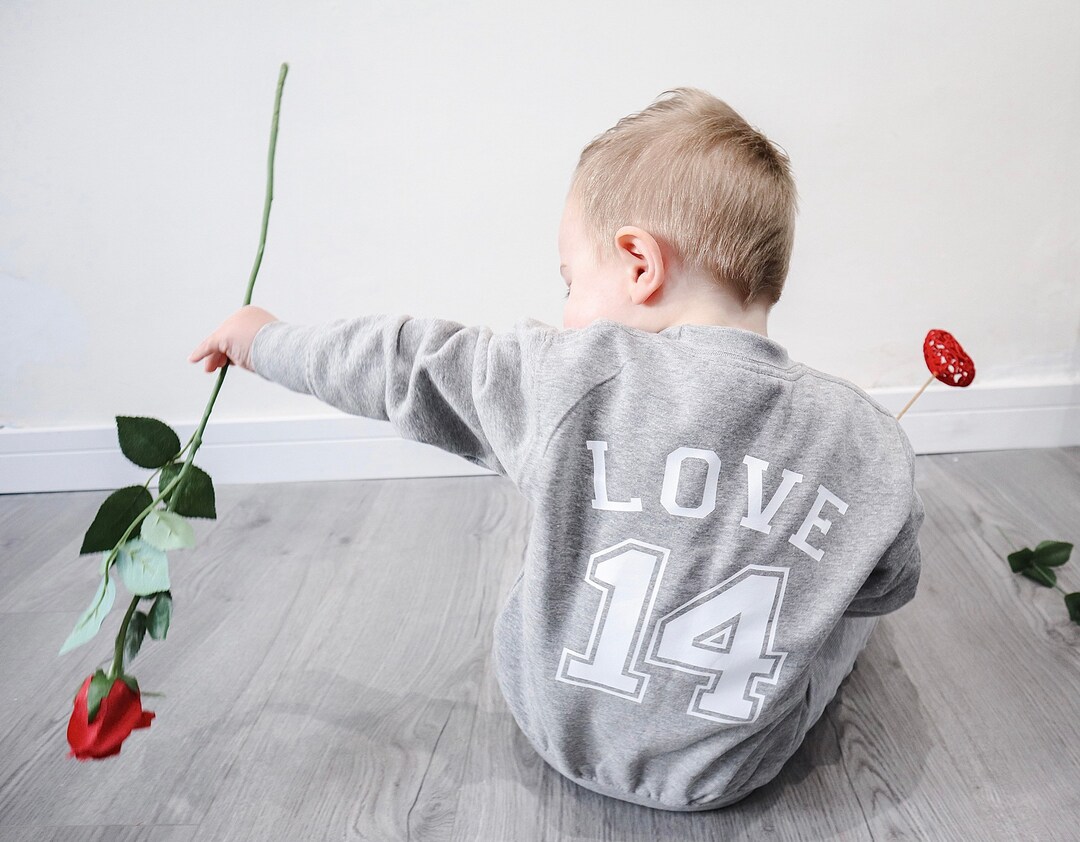 Love 14 Toddler Valentines Jumper Valentines Day Sweatshirt Outfit Foy