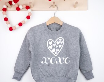 XOXO - Toddler Valentines Jumper | Valentines Day Sweatshirt | Outfit Foy Boys, Girls | Children's Valentines Gift | Hearts, Hugs And Kisses