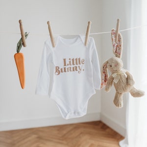 Little Bunny Baby Easter Sleepsuit Babies First Easter Babygrow, Vest For Boy, For Girl, Newborn My 1st Easter E02B image 1